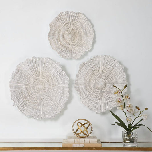 Ocean Gems Indoor-Outdoor Wall Decor, Natural, Set of 3