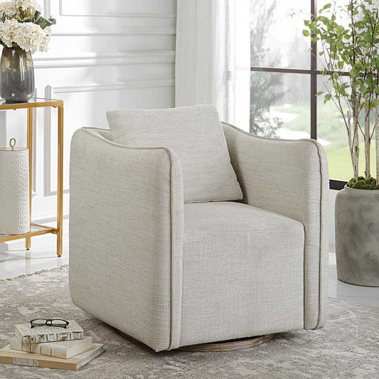 Corben Swivel Chair, White