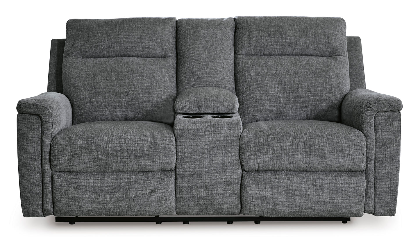 Barnsana Gravel Power Reclining Sofa and Loveseat Package Deal