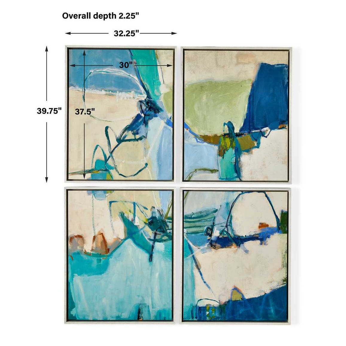 Cool Outlook Framed Canvases, SET OF 4