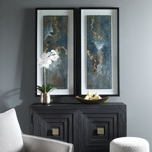 Glimmering Agate Framed Prints, Set of 2
