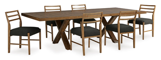 Steenlage Brown Dining Table and 6 Chairs