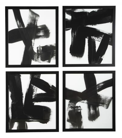 Doro Black/White set of 4 Wall Art