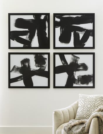 Doro Black/White set of 4 Wall Art