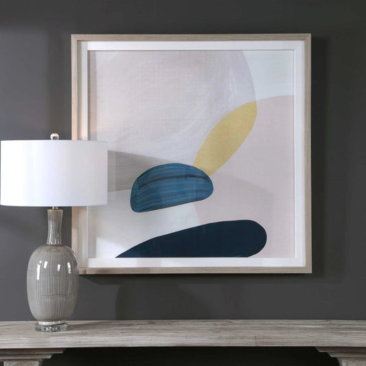 PINK PEBBLES I FRAMED PRINT