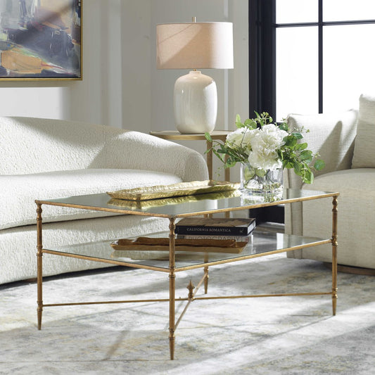 HENZLER COFFEE TABLE, GOLD