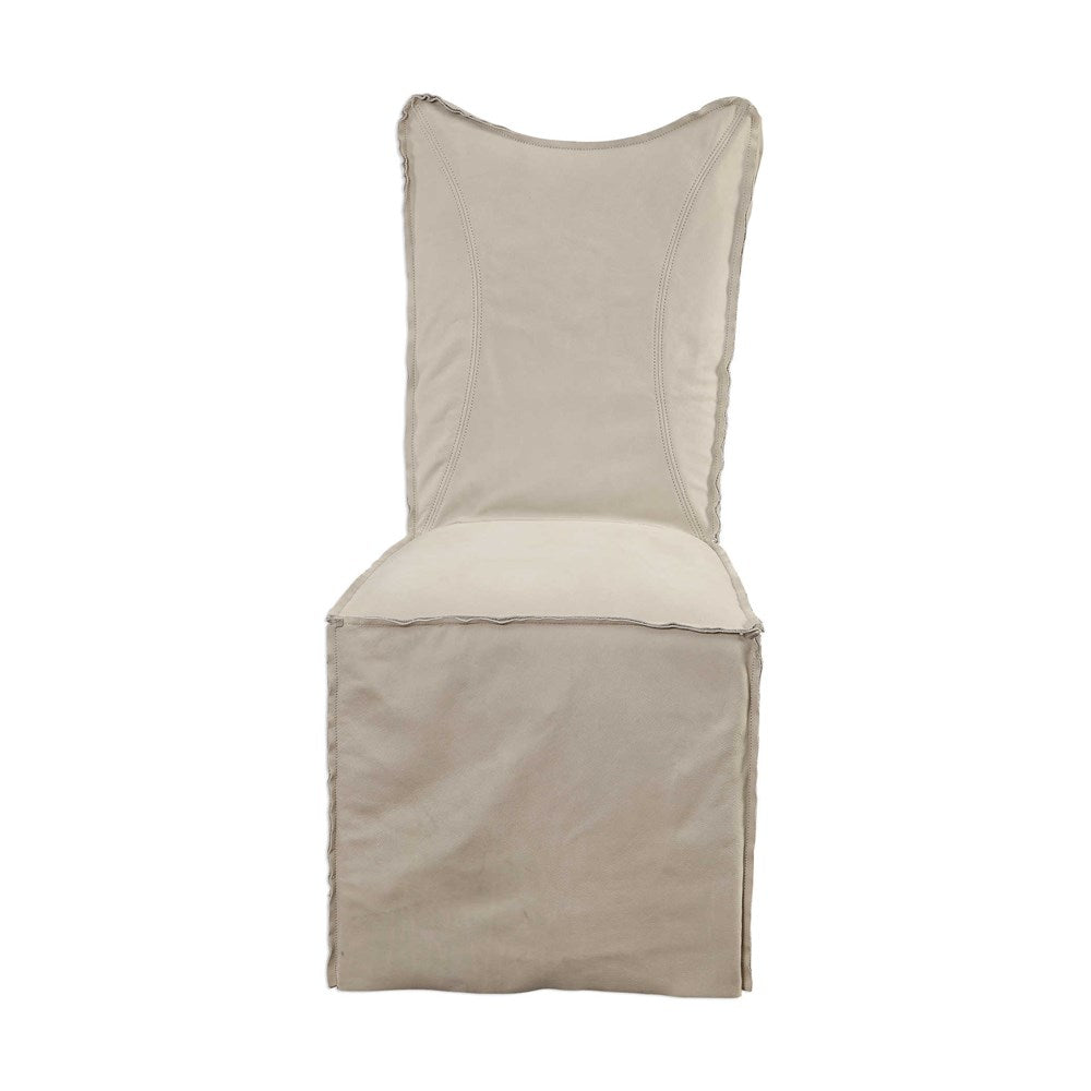 DELROY ARMLESS CHAIR, STONE IVORY, 2 PER BOX, PRICED EACH