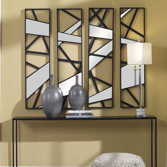 LOOKING GLASS MIRRORED WALL DECOR, S/4