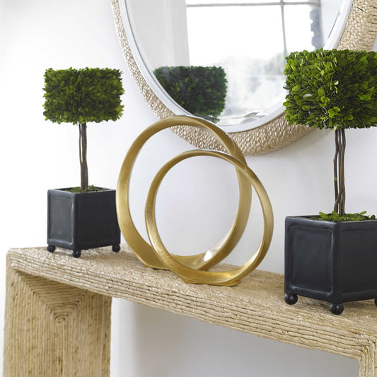 PRESERVED BOXWOOD SQUARE TOPIARIES, S/2
