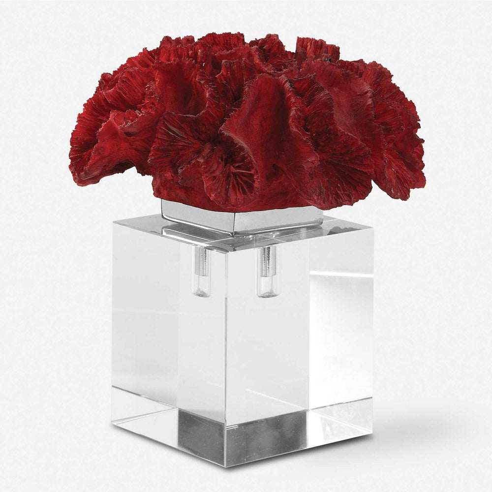 RED CORAL CLUSTER SCULPTURE