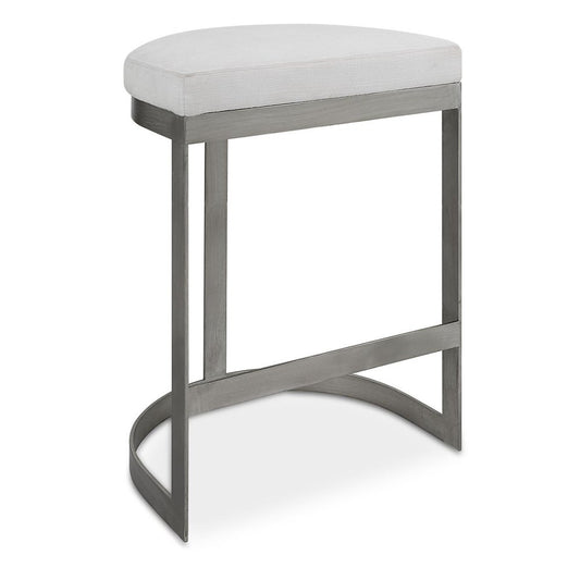 Ivanna Counter Stool, Silver - White