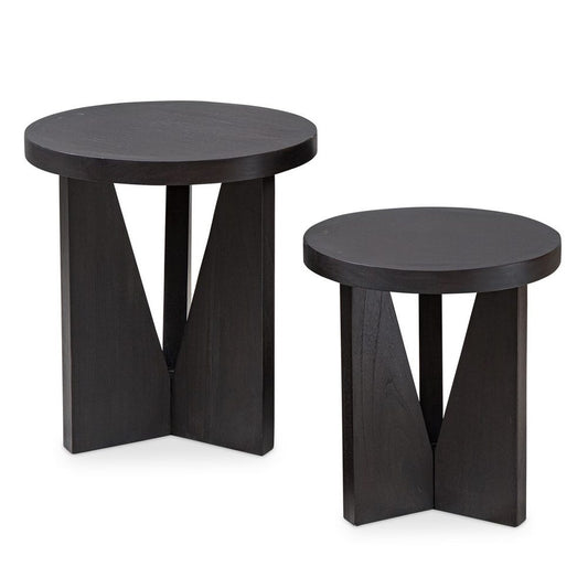 Nadette Nesting Tables, Espresso, S/2