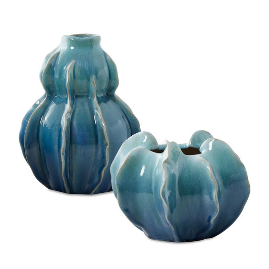 Ocean Wave Outdoor Vases, S/2
