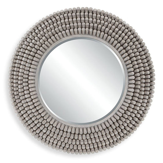 Portside Round Mirror, Gray