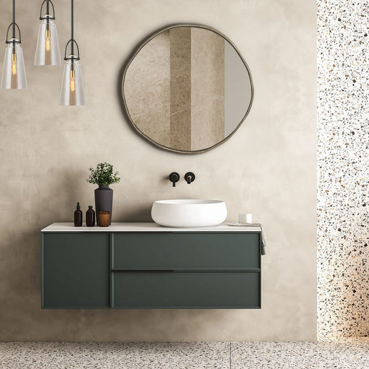 Lowen Round Mirror, Brass