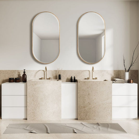 Lago Oval Mirror, Gold