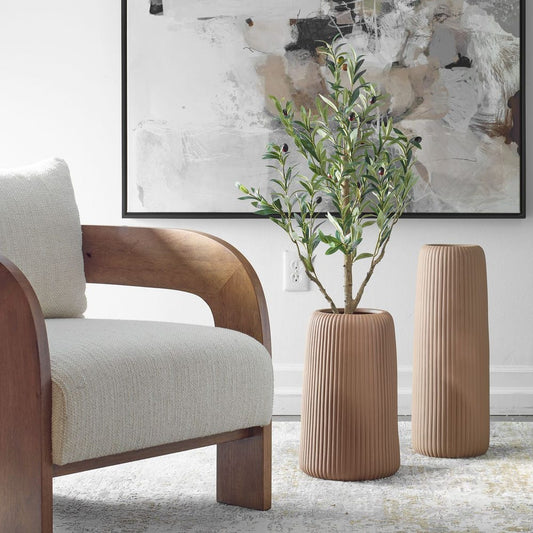 Ridge Indoor-Outdoor Vases, S/2