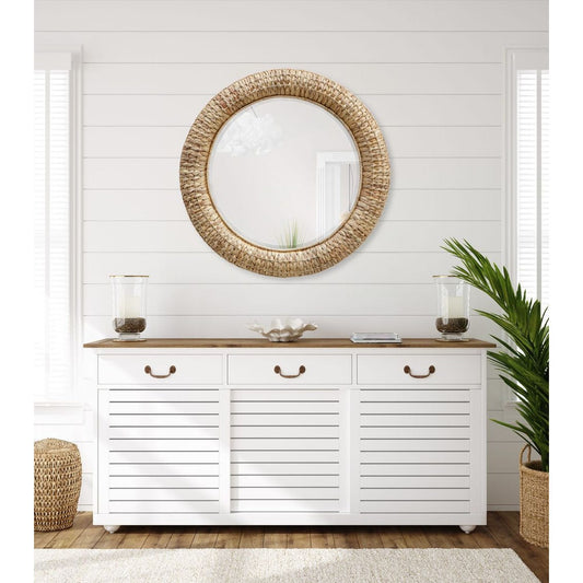 Twisted Seagrass Round Mirror