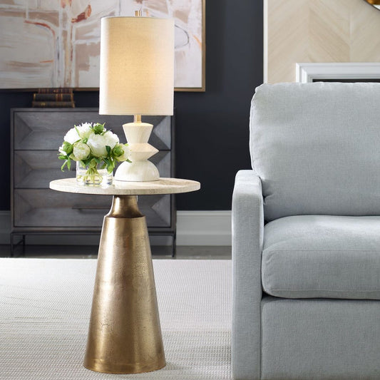 Midsummer Indoor-Outdoor Accent Table, Brass, 2 Cartons