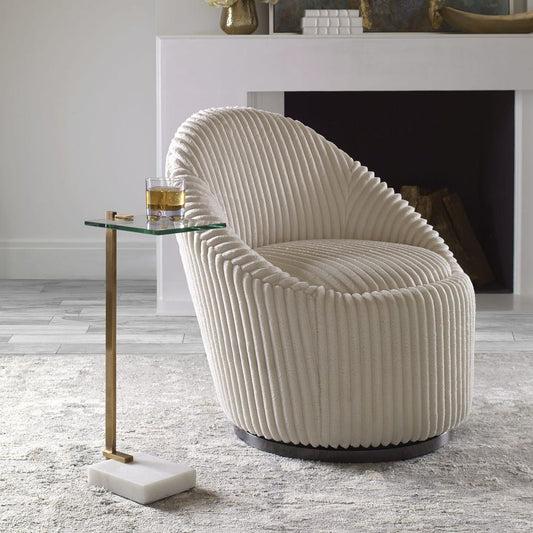 Butler Accent Table, White