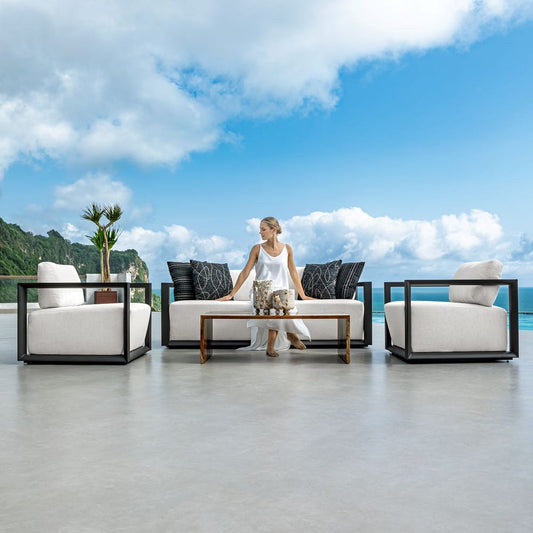 Remsen Outdoor Lounge Chair, Java Black/Oyster