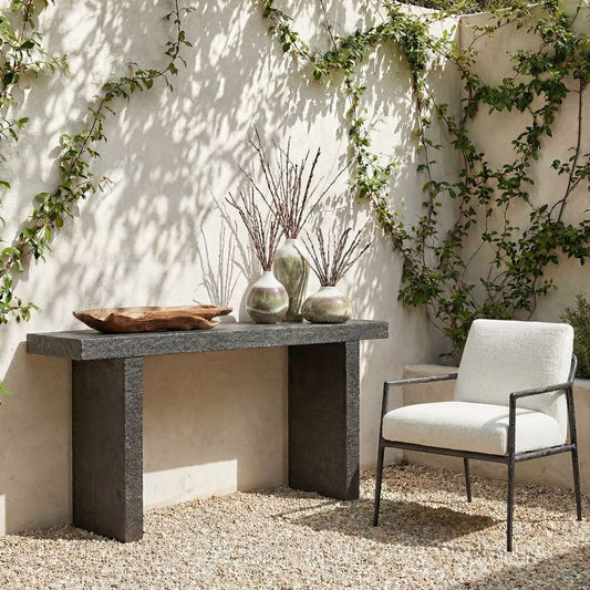 Hagan Indoor-Outdoor Console Table, Natural Slate, 2 CARTONS