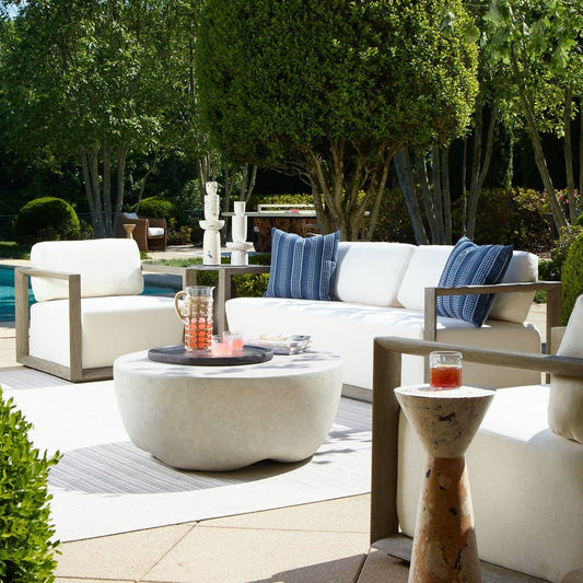Remsen Outdoor 3 Seater Sofa, Weathered Gray/Oyster
