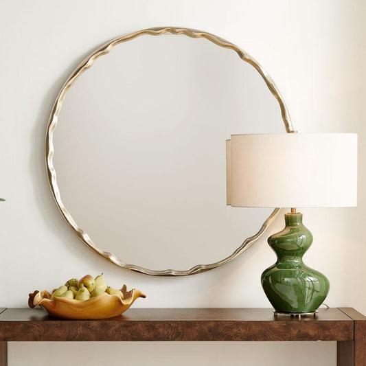 Crinkle Round Mirror