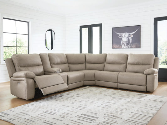 Brannigan 6-Piece Reclining Sectional with Storage Console