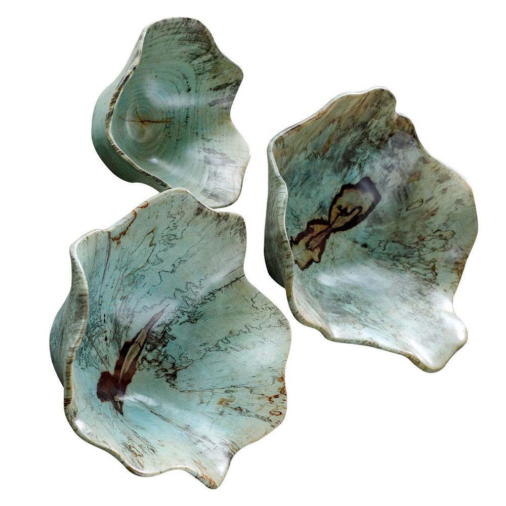 Teo Wood Wall Decor, Blue, Set of 3