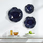 Abella Ceramic Indoor-Outdoor Wall Decor, Cobalt, Set of 3