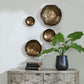 Lucky Coins Indoor-Outdoor Metal Wall Decor, Brass, Set of 4