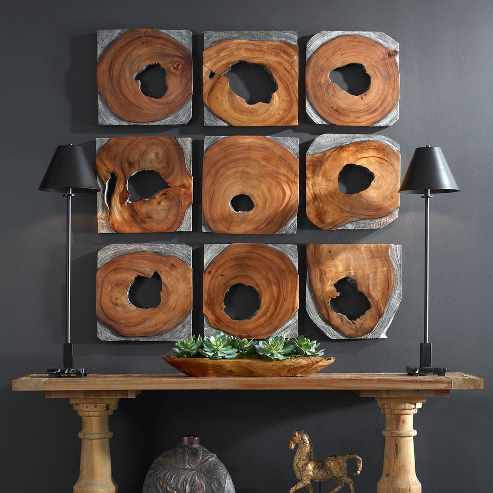 Jungle Wood Wall Decor, Set of 9