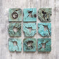Bahati Wood Wall Decor, Blue, Set of 9