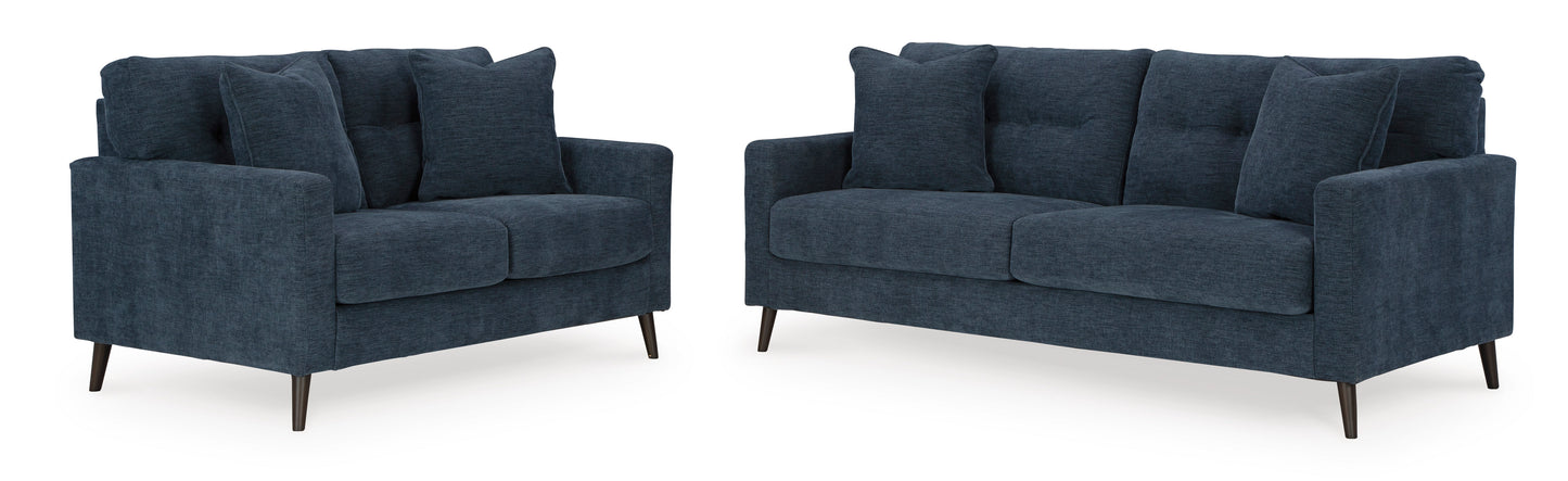 Bixler Navy Sofa and Loveseat Set