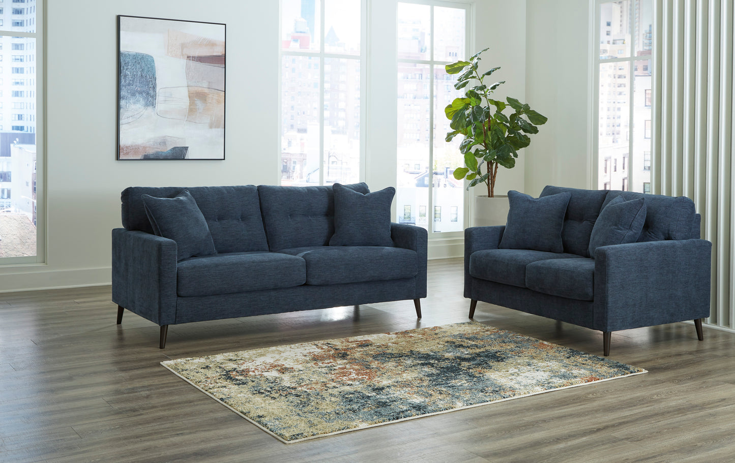 Bixler Navy Sofa