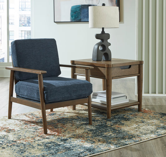Bixler Showood Navy Accent Chair