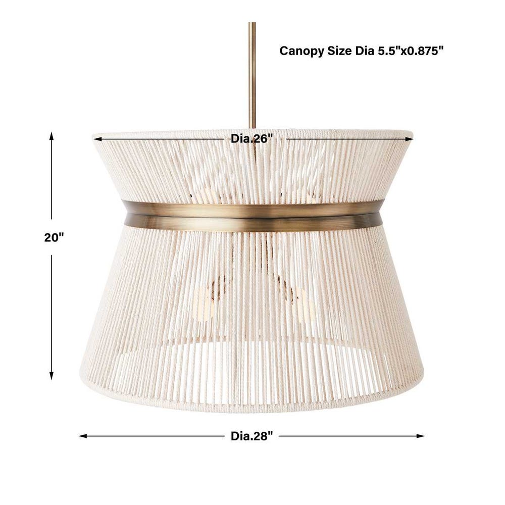 Highly Strung, 8 Lt Round Pendant - White
