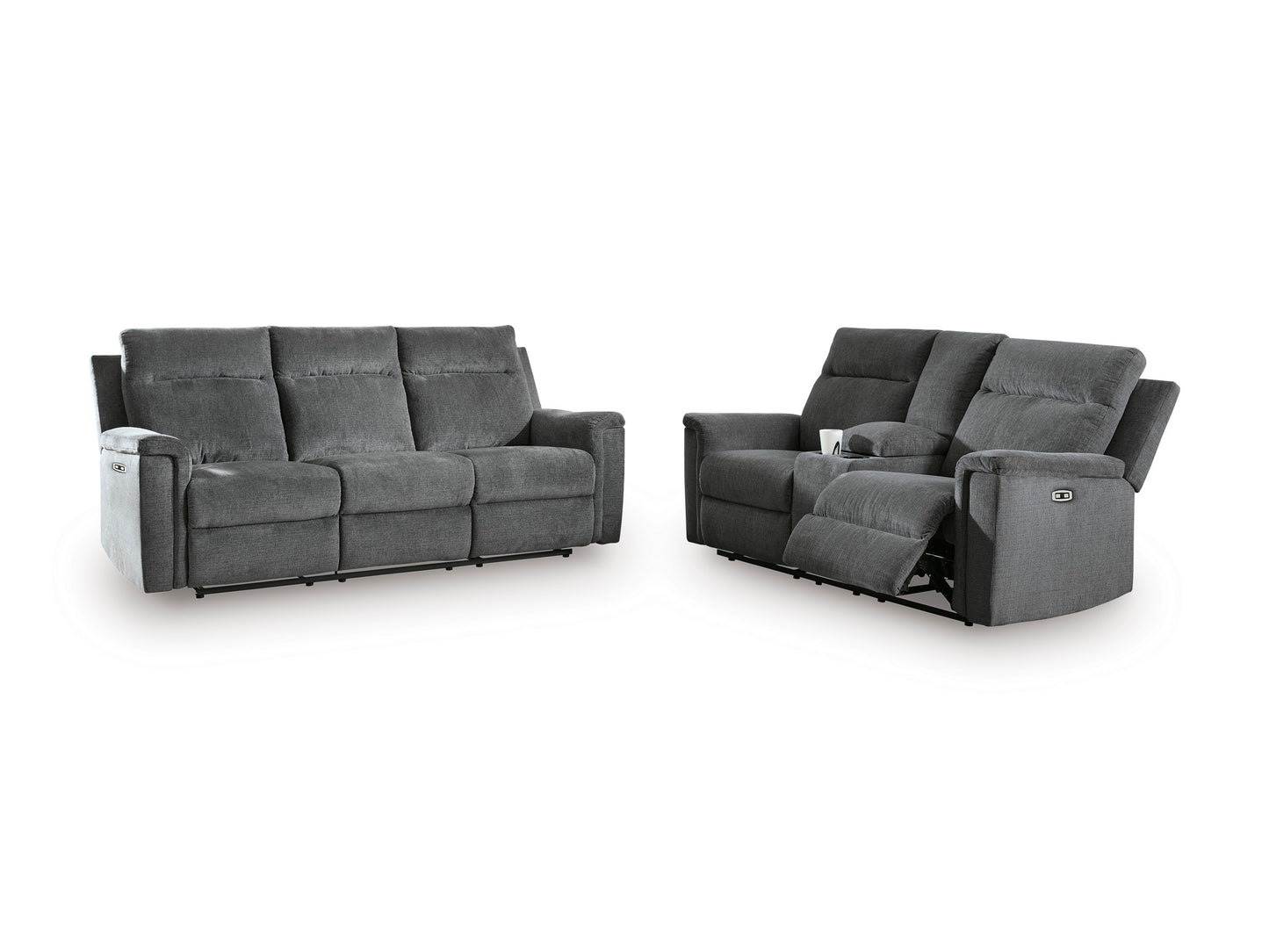 Barnsana Gravel Power Reclining  Sofa and Loveseat Package Deal