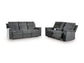 Barnsana Gravel Power Reclining  Sofa and Loveseat Package Deal