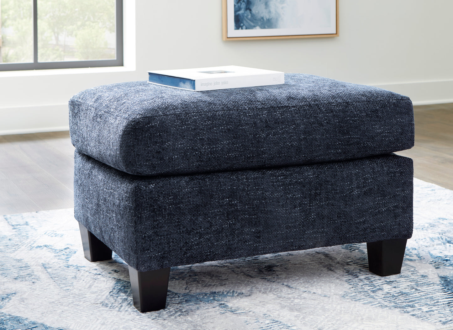 Keenelynn  Navy Ottoman