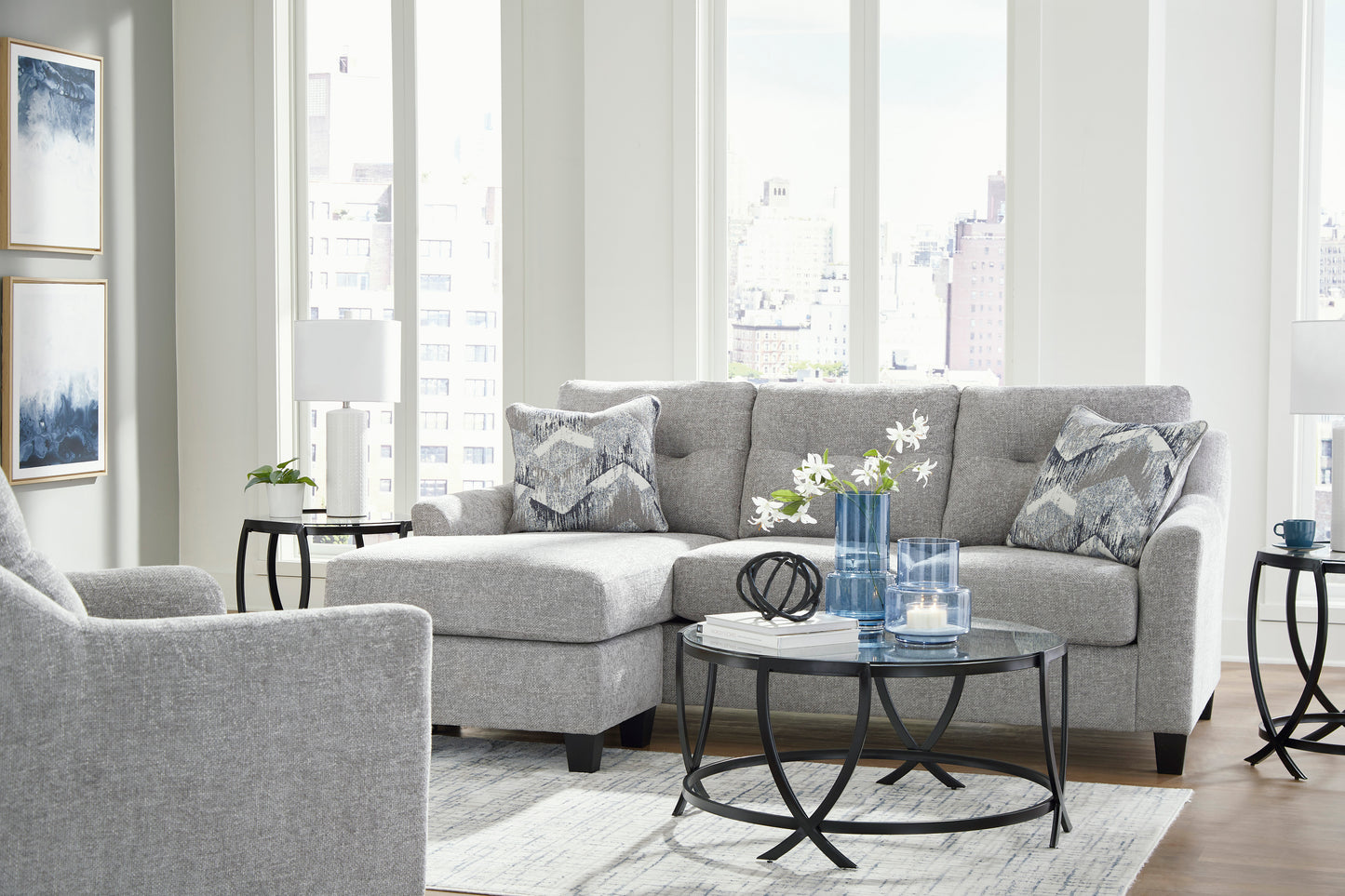 Keenelynn Nickel Sofa Chaise