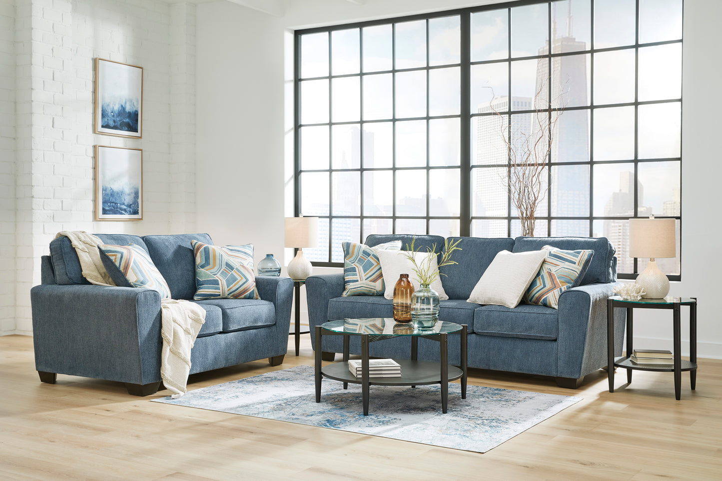 Cashton Blue Queen Sofa Sleeper