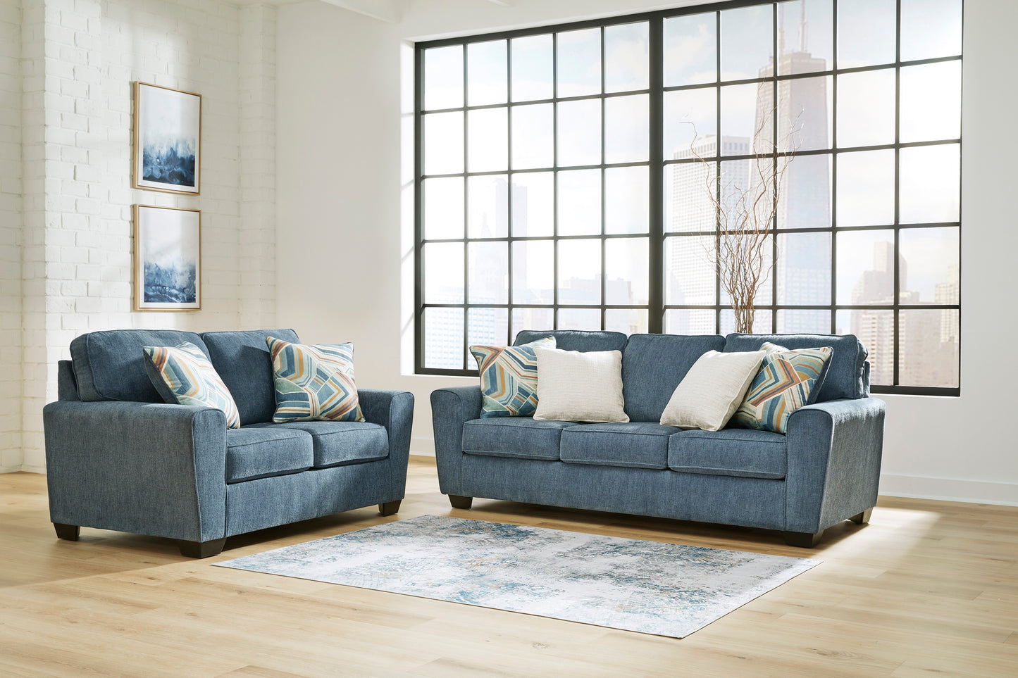 Cashton Blue Loveseat