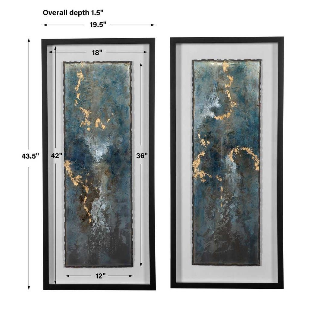 Glimmering Agate Framed Prints, Set of 2