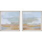 Abstract Coastline Framed Prints, Set of 2