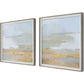 Abstract Coastline Framed Prints, Set of 2