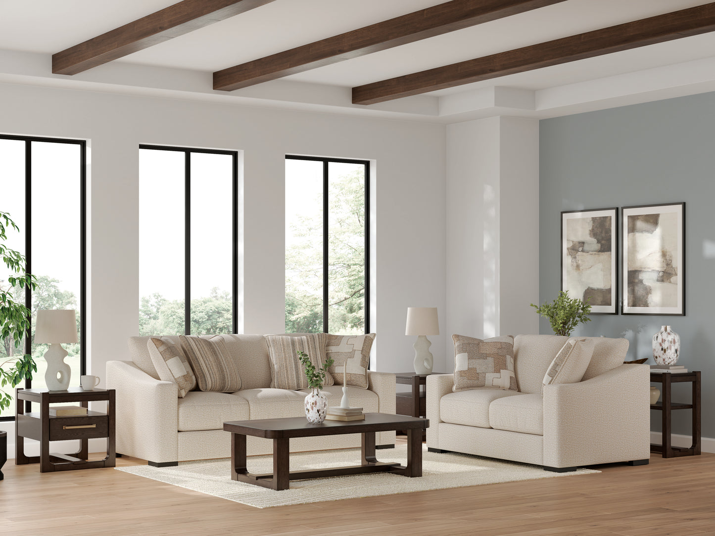 Tildan Stucco Loveseat and Sofa Set