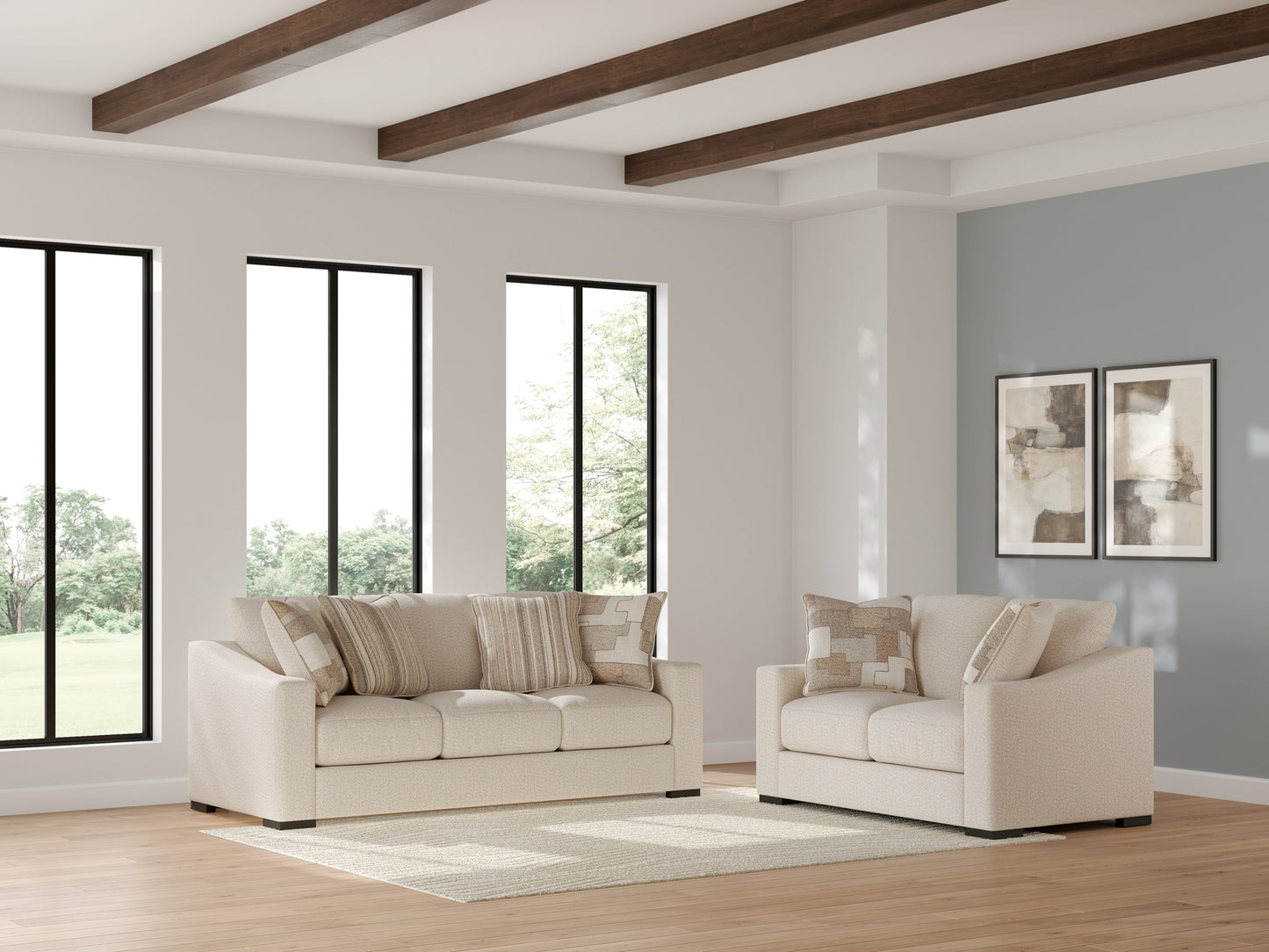 Tildan Stucco Loveseat and Sofa Set