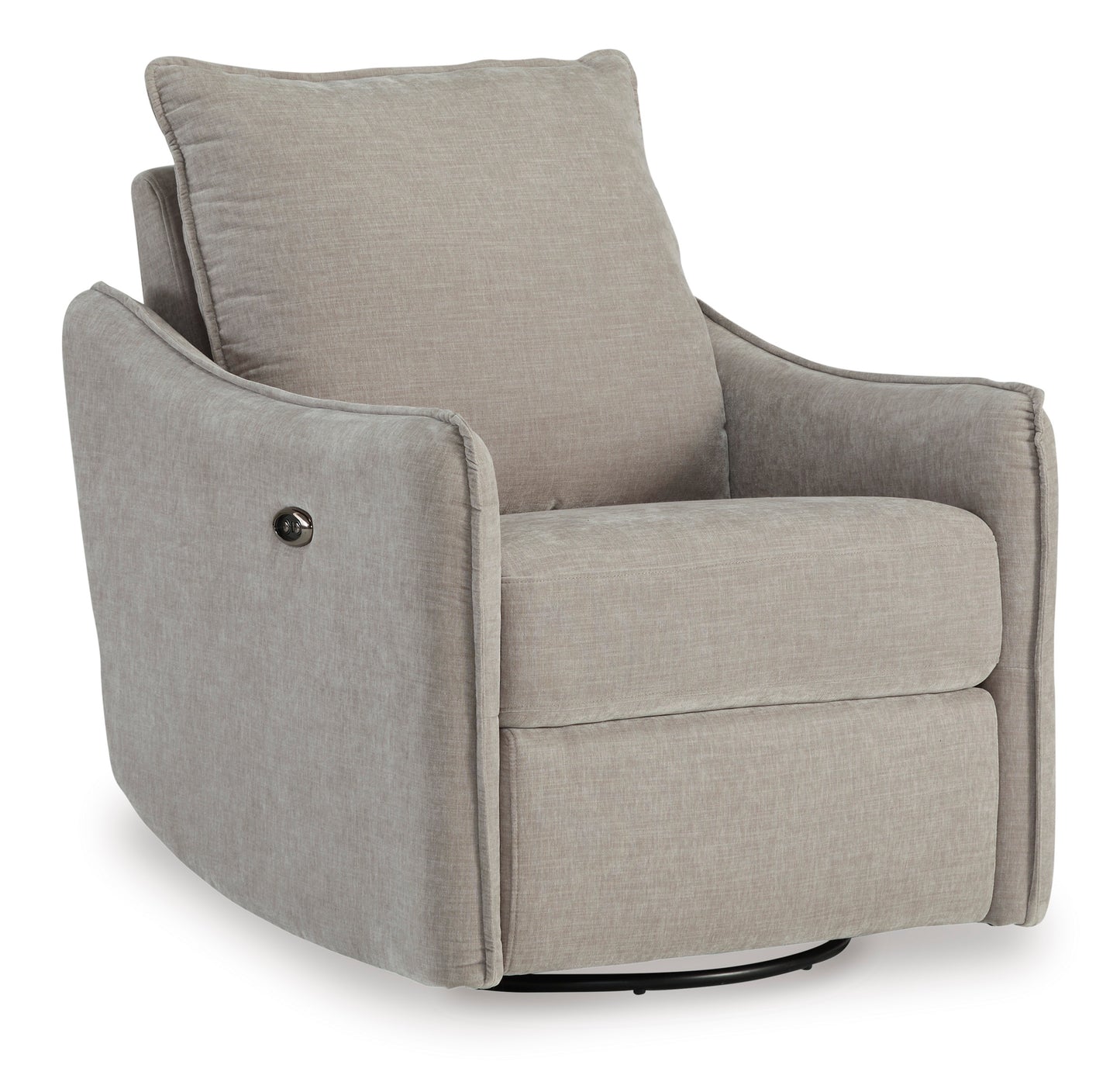 McBurg Taupe Swivel Power Recliner
